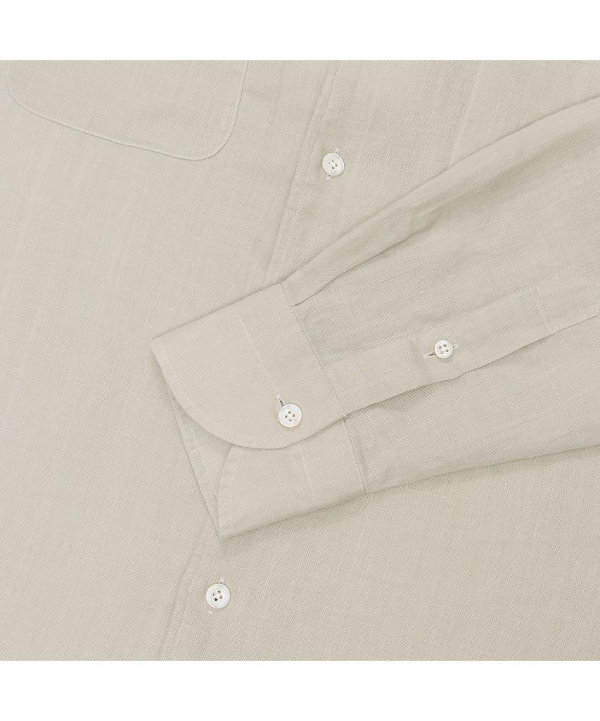 PRODESHIRT [Полуоверсайз] Кубинская льняная рубашка с открытым воротником (серый)