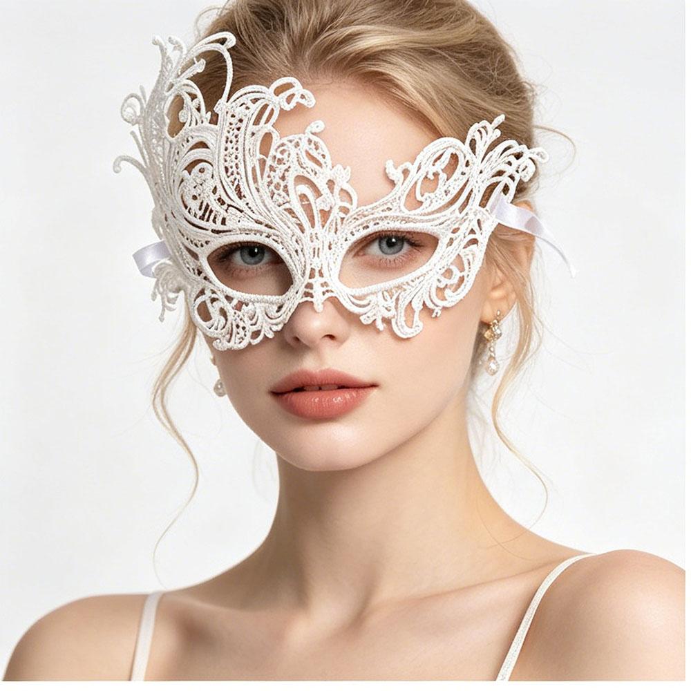 Lace Eye Mask Sheer Floral Blindfold Lace for Halloween Club Party Cosplay Themed Parties