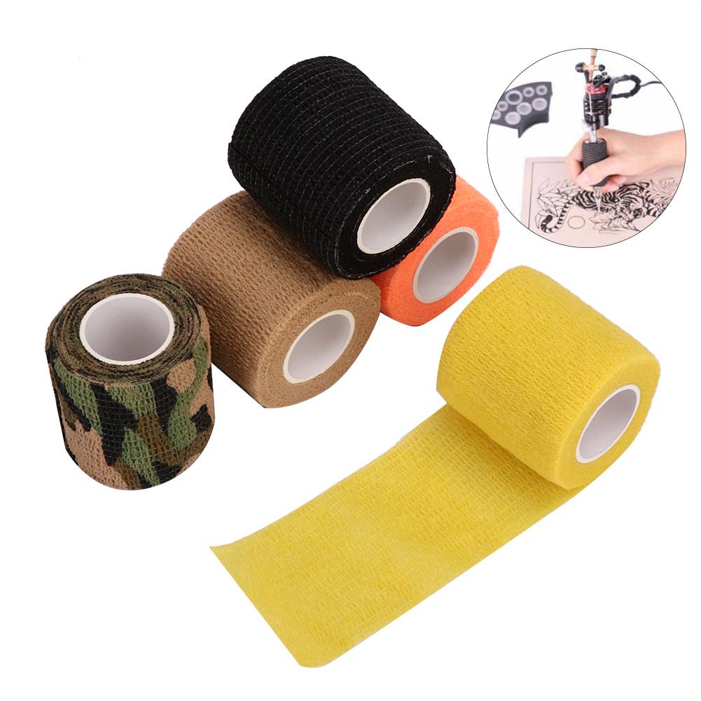 5pcs Disposable Tattoo Grip Covers Self Adhesive Tattoo Tube Handle Bandage Wrap