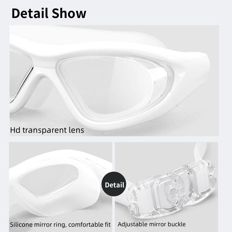 Men's and Women's Adult Fashion Racing Swimming Goggles Anti-Fog Glass for Competitive Swimmers