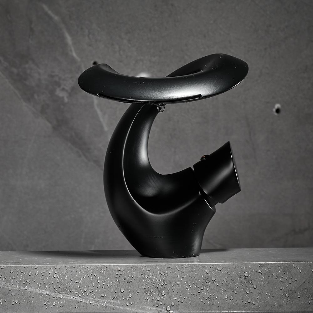 BAKALA Роскошный черно-белый смеситель для ванной комнаты, смеситель для ванной комнаты, латунный креативный смеситель для раковины, кран для раковины с горячей и холодной водой