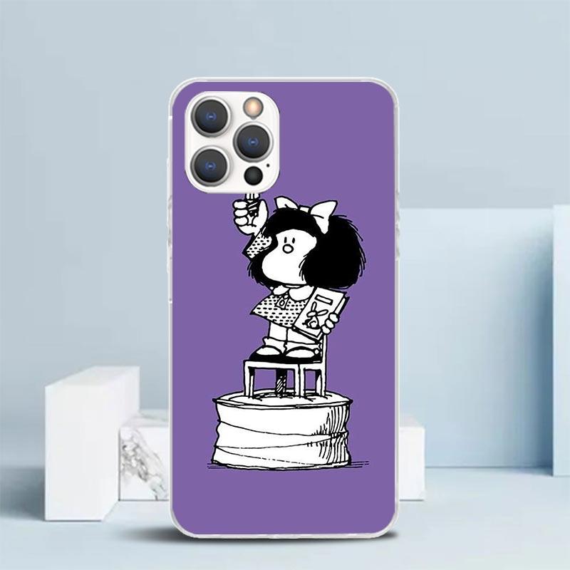 Mafalda Cartoon Phone Case For IPhone 16 17 Air 16E 15 14 Plus 13 Mini 12 11 Pro Max 7 8 + SE 2020 Soft TPU Back Cover 16 17 Air