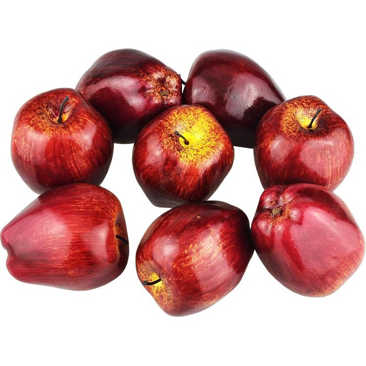JEDFORE Fake Dark Red Apple Simulation Artificial Lifelike Plastic Red Delicious Apples Set Fake Fruit for Home House Kitchen Wedding Party