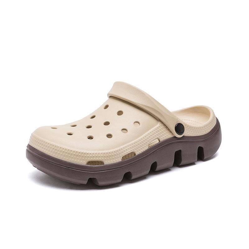 Мужские сандалии Садовая обувь Платформа Закрытый носок EVA цельное литье Два с половиной способа носки Прохладные шлепанцы