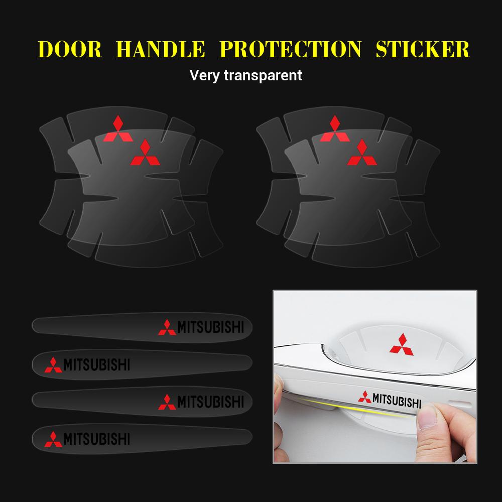 Car Door Bowl Handle Protector Stickers Transparent Anti-scratch Film For Mitsubishi 9 Ralliart EX ASX L200 Colt Outlander Cross