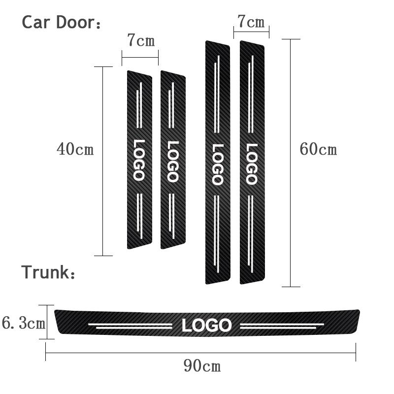 Carbon Fiber Car Threshold Strip Door Sill Film Anti Scratch Guards For Citroen C4 C3 C2 C1 DS3 Picasso Berlingo Xsara C5 Grand
