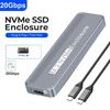 Корпус SSD M2 NVMe 20 Гбит/с, полностью алюминиевый корпус SSD M.2 NVMe, корпус жесткого диска USB3.2 GEN2 Type-C для SSD M2 NVME 2230 2242 2260 2280