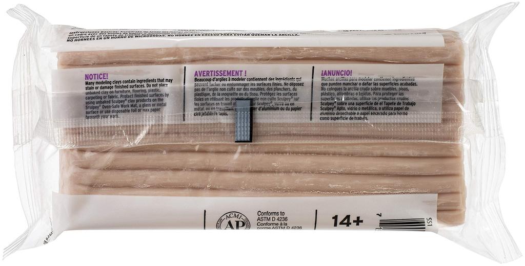 Sculpey Athena Polyform Super Sculpey 1 фунт 39081690 (бежевый), (454 г),