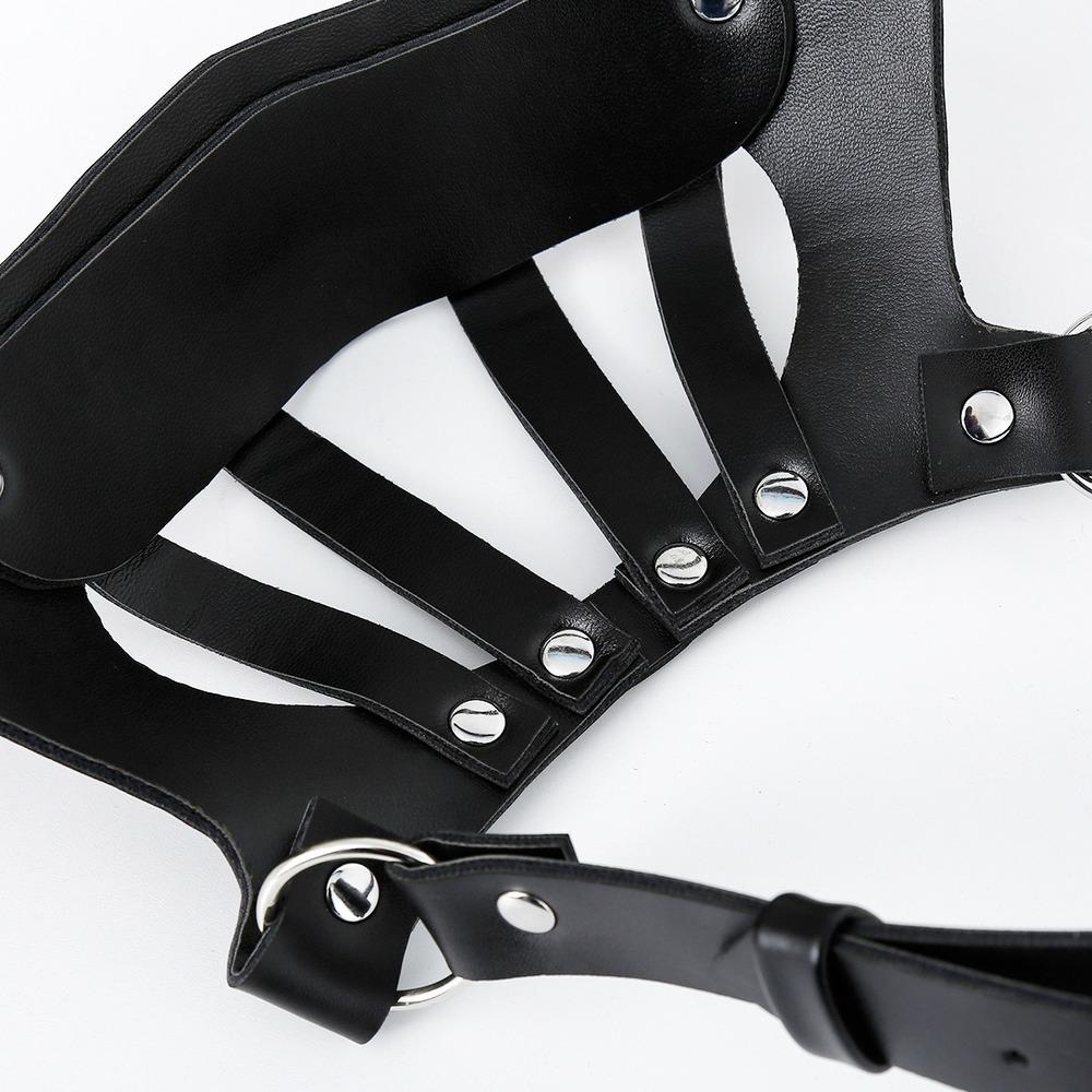 Leather Half Face Muzzle Mask Mouth Restraint BDSM Bondage Dog Slave Role Play Adult Products Sex Toys for Couples Gay Fetish