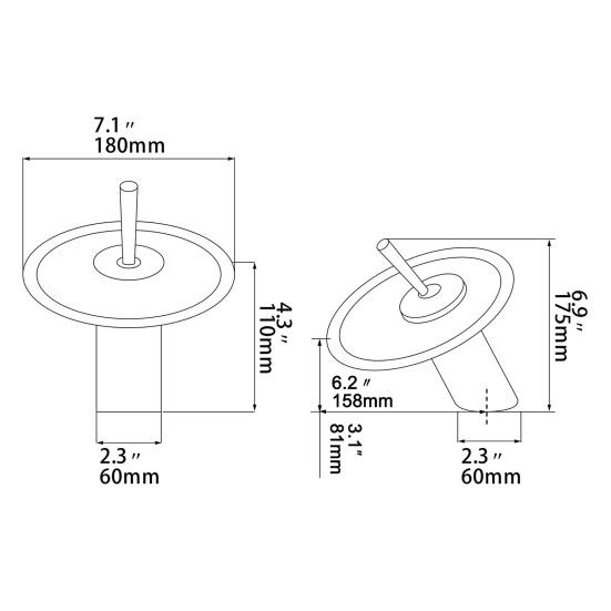 Водопадный смеситель для раковины в ванной комнате, 1 ручка, одинарное отверстие, стеклянный смеситель для раковины, переключатель воды