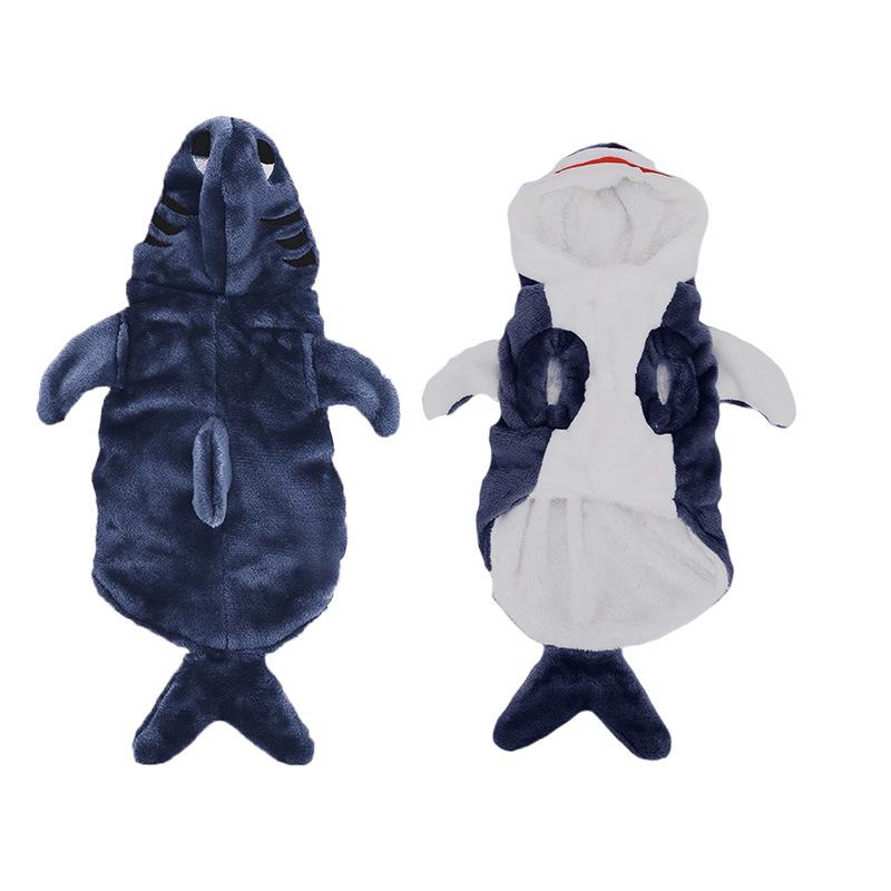 Костюм акулы из кристального бархата для собак и кошек - одежда для домашних животных осень/зима