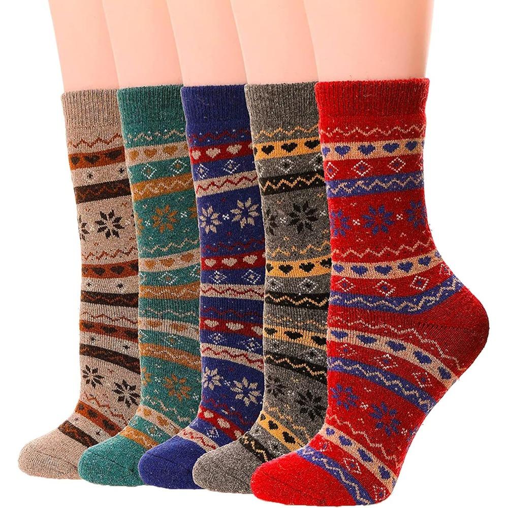 5 Pairs of Luxuriously Soft Thermal Socks Insulated for All-Weather Warmth Durable Stylish for Casual Outdoor and Sports Fall Winter Socks