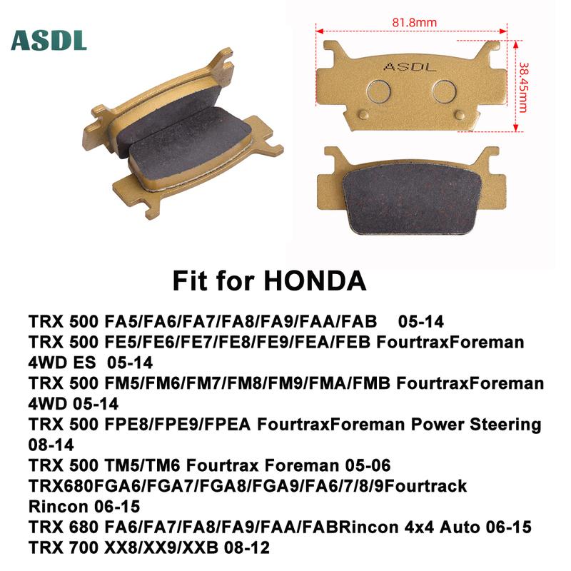 Motorcycle Front Brake Pads for HONDA TRX 500 FA5-FA9 FE5-FE9 FM5-FM9 FourtraxForeman 05-14 TRX500 08-14 TRX680 TRX 700 TRX 680