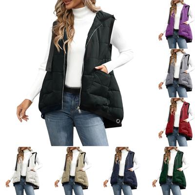 Женская повседневная модная и удобная куртка на молнии с капюшоном, повседневный жилет-пальто