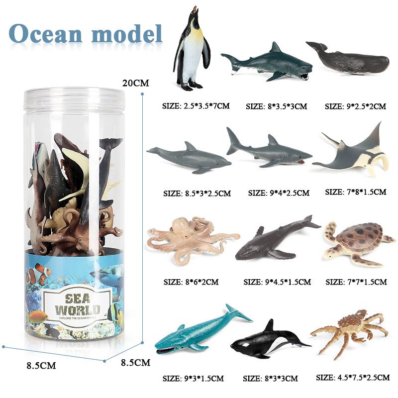 Oenux Набор миниатюрных животных Дикая морская жизнь Ферма Динозавр Игрушка Фигурка Модель Фигурки Зоопарк Милый Образование Детская игрушка Подарок