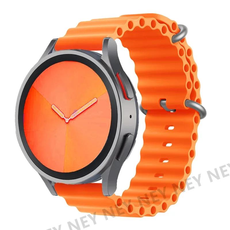 Ocean Silicone Bands For Samsung Galaxy Watch 7/6-4 classic/5-Pro/active 2 22mm 20MM Bracelet Amazfit Huawei GT 4-3 Watch Strap