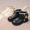 Girls Fashion Butterfly Boots Elegant Kids Short Leather Boots Chic Children Sweet Princess Boots Round-toe Anti-Slippery 2024