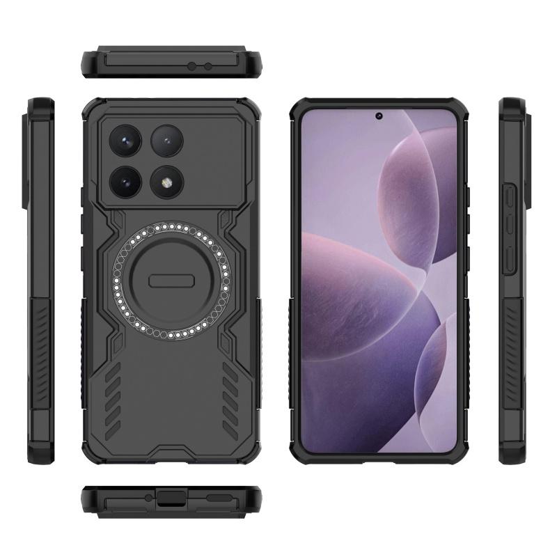 Для Poco X6 Pro Чехол Чехол Xiaomi Poco X6 Pro Capas Кольцевой Магнитный Жесткий Ударопрочный Magsafe Беспроводная Зарядка Fundas Poco X6 Pro