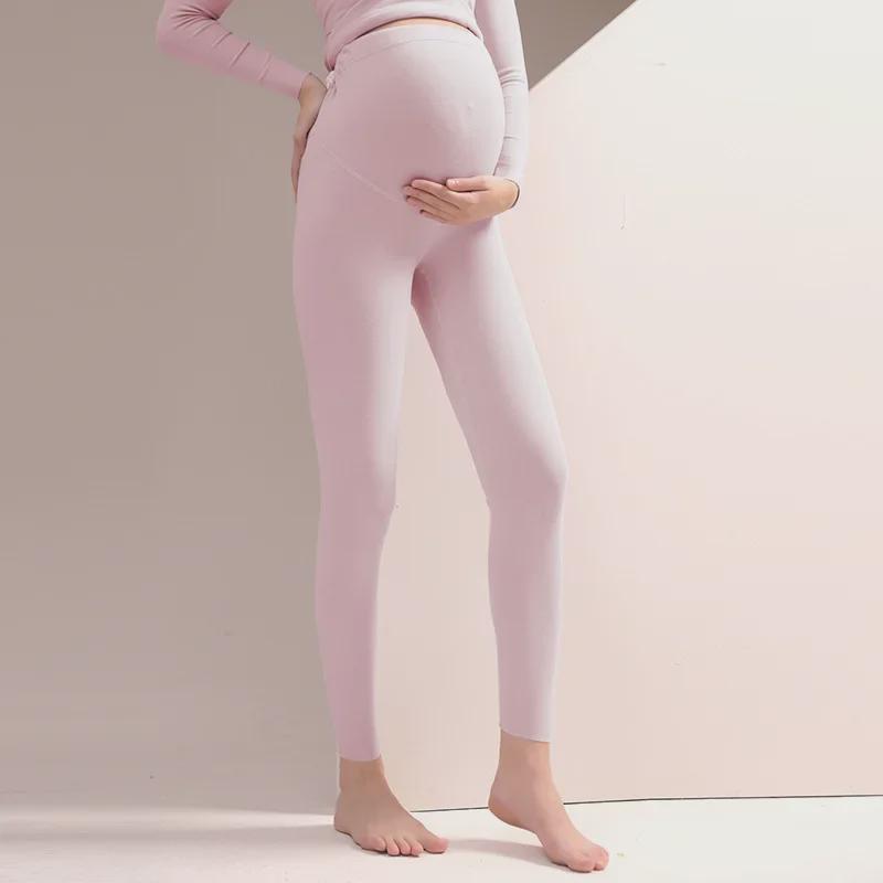 Теплые флисовые леггинсы большого размера для беременных женщин: Пижамные штаны подходят для раннего и позднего периода беременности, на осень и зиму