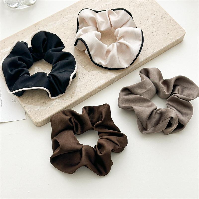 Французские атласные большие петли для волос корейская шелковая эластичная резинка для волос резинки для волос женские повязки на голову аксессуары для волос