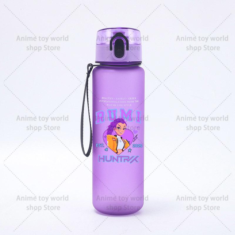 KPop Demons Hunters Large Capacity Sports Water Bottle Motivational Leak Proof Portable Reusable Cups Outdoor Travel Gym Jugs