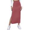 Spring and Summer Women's Half Length Skirt, Solid Color Buttocks Wrapped Skirt, Slit Long Skirt