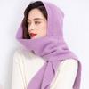 Outer Shawl Women'S Thermal Hooded Scarf Knitted Versatile Decorative Scarf Shoulder Fake Collar Solid Color