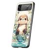 Animal Otter Cute Cartoon Phone Case For Samsung Galaxy Z Flip 7 6 5 4 3 5G Cover ZFlip7 ZFlip6 ZFlip4 ZFlip5 ZFlip3 Coque Funda