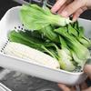 3 шт./компл., прямоугольная кухонная корзина для хранения фруктов и овощей, трехсекционная сливная корзина, пластик