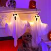 Halloween Decorations Outdoor Spooky Hanging Ghost Signs with String Lights Battery Operated Front Door Lamp Party Supplies