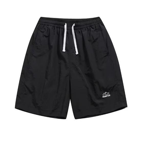 Outdoor Casual Basketball Shorts Elastic Drawstring Pockets Short Color Pants Solid Waist Letter Print Wide Leg Sport Shorts Streetwear