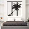 3 Pcs Metal Palm Tree Wall Art – Iron Tree Sign. Stylish Metal Home Decor. Interior Decoration. Elegant Wall Hanging Decor.