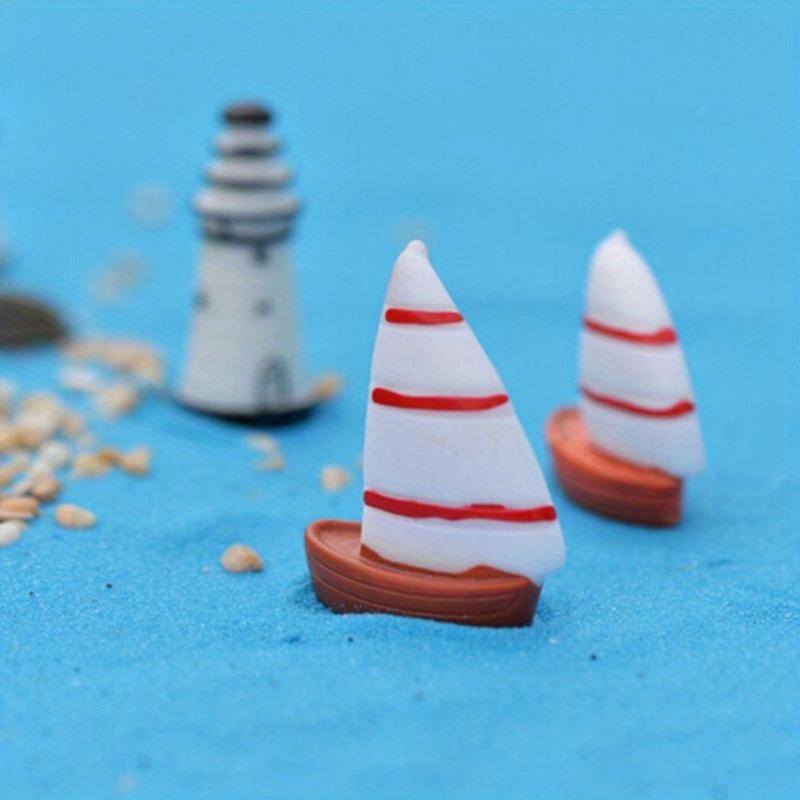 Миниатюрные смоляные фигурки Искусственная парусная лодка Лодка Смола Сделай сам Ремесло Микроландшафт Мох