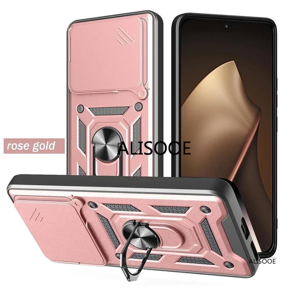 Для Xiaomi 15T Pro Чехол для Xiaomi Mi 15T Крышка Броня Сдвижная Камера Кольцо-Подставка Держатель Полная Защита Чехол для Телефона