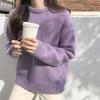 Women's Heavyweight Pure Wool Round Neck Sweater - Thick, Loose, Knit Base Layer for Autumn/Winter