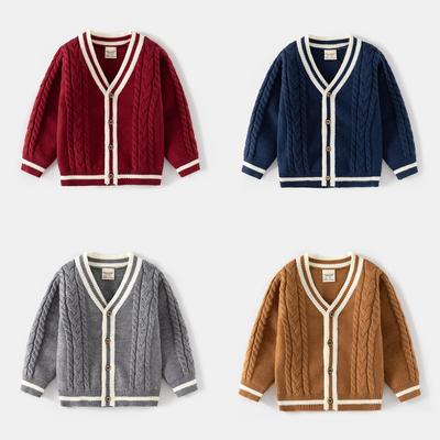 Свитер для мальчиков, осенне-зимний новый детский свитер, кардиган, корейская детская одежда, детский топ
