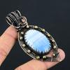 Owyhee Opal Gemstone Pure Copper Wire Wrapped Handmade Pendant