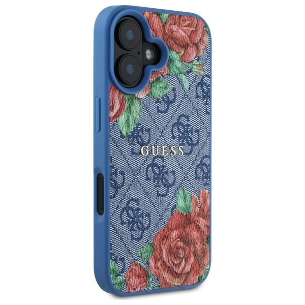Guess Guhmp16Sp4Ropemcb Iphone 16 6.1   Niebieski/Blue Hardcase 4G Flowers Print Magsafe