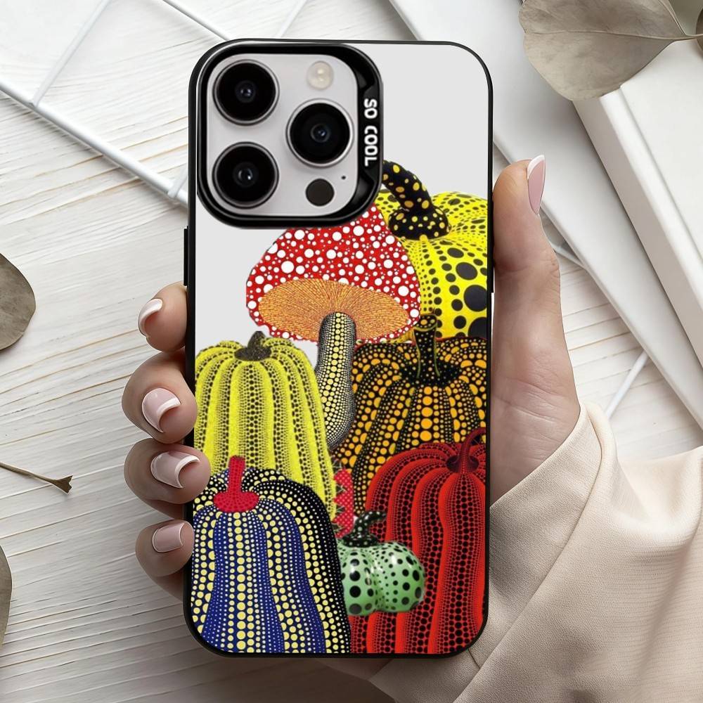F-Смешная Тыква Y-Яёи К-К-К-Кусама Чехол для Телефона Для iPhone17,16,15,14,13,12,11 Plus,Pro Max Черный Конфетный серебристый чехол для телефона