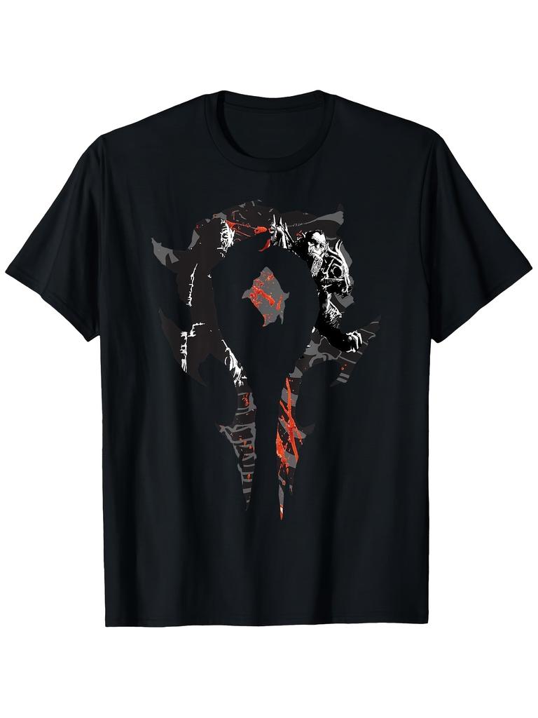 World Of Warcraft Unisexs Tshirt Suitable For All Seasons Casual Gaming Tshirt With Wild Geometric Pattern Short Sleeved Shirt