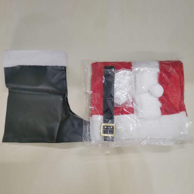 7 шт./компл. роскошный рождественский мужской костюм Санта-Клауса, комплект для взрослых, костюм Санта-Клауса