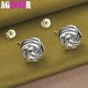 925 Sterling Silver Knot Twist Stud Earrings Jewelry