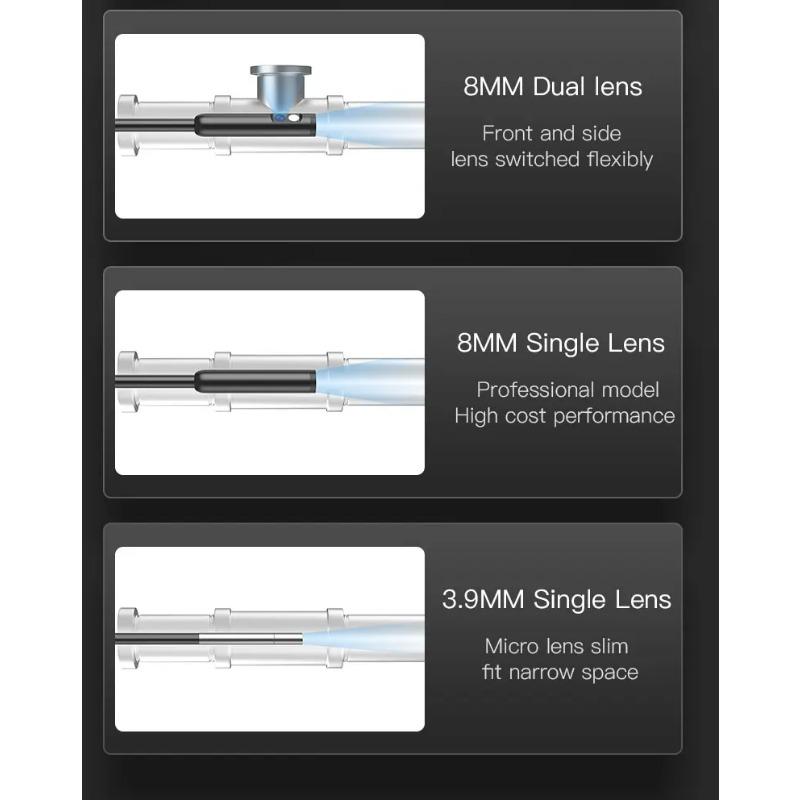 5,0-дюймовый IPS-экран, промышленная эндоскопическая камера, 8 мм HD1080P, камера для проверки канализационных труб автомобиля, бороскоп, 8 светодиодов, водонепроницаемая