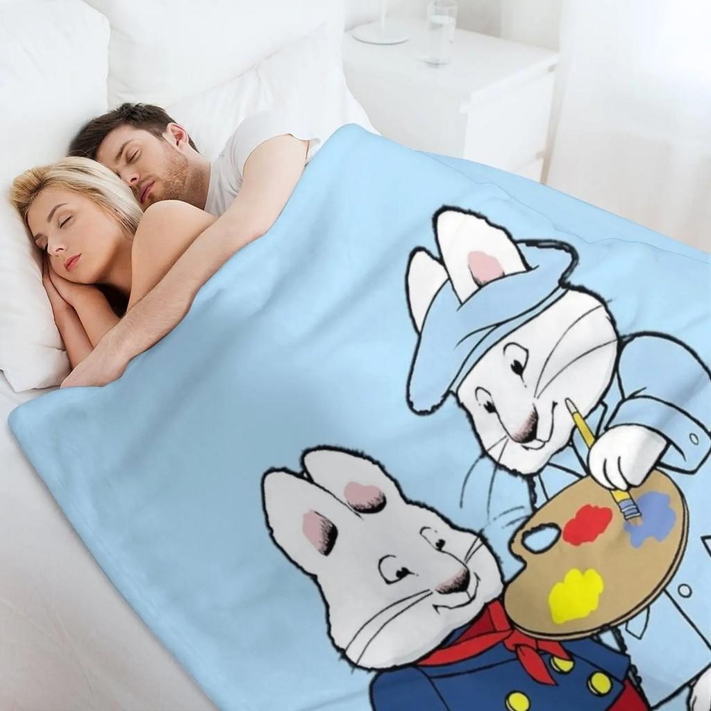 Плед-покрывало Max and Ruby с кроликами, мягкий флис Шерпа, теплое одеяло для зимы