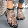 Sandals Women's Explosive Fishnet Socks Hollow Low Heel Flat Sandals Women