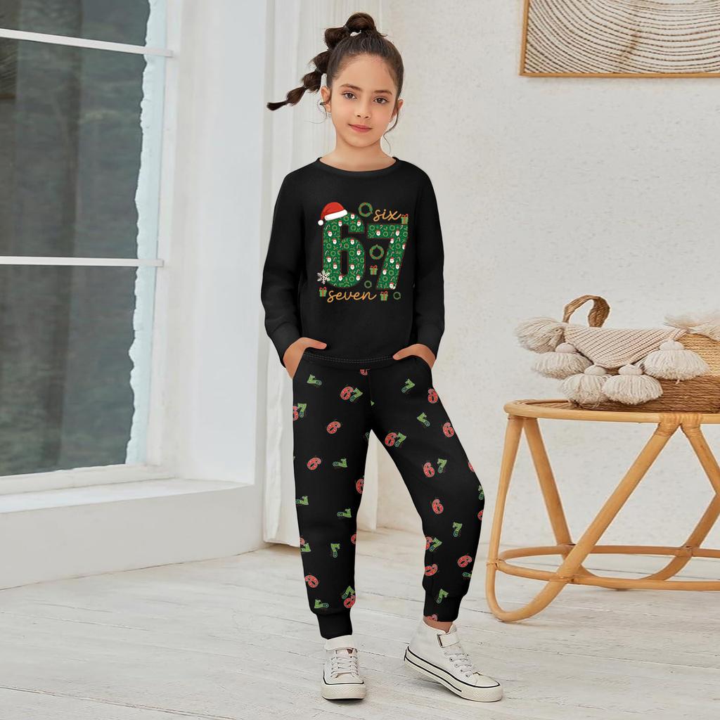 Детский комплект - Тонкий комплект-двойка с принтом для мальчика и девочки с длинными рукавами и брюками