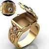 Stylish Men'S Copper Ring Hip Hop Punk, Creative Box Flip Ring