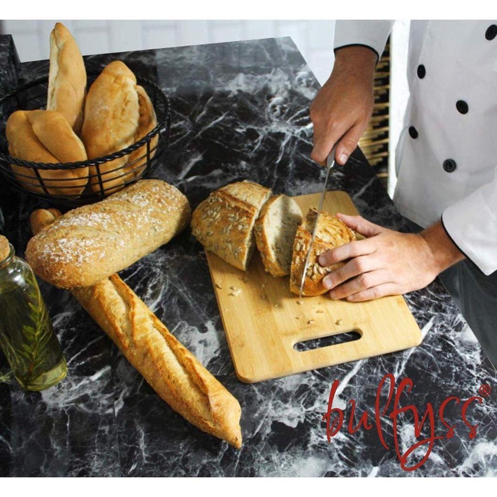 Разделочная доска из натурального бамбука для кухонных овощей, фруктов и сыра, без BPA, экологически чистая, антимикробная (34 х 24 см)