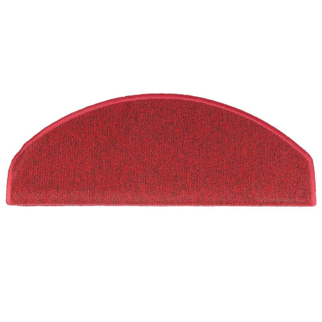 Step Mats 15 pcs. 65 x 24 x 4 cm Red Semi Circular Large