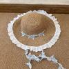 Breathable Vacation Beach Cap with Garland Woven Sun Cap Big Brimmed Straw Hat  Masquerade